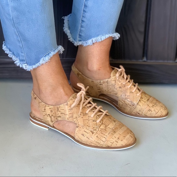Free People Shoes - Schutz Jules Cork Cut Out Slingback Oxford Flat